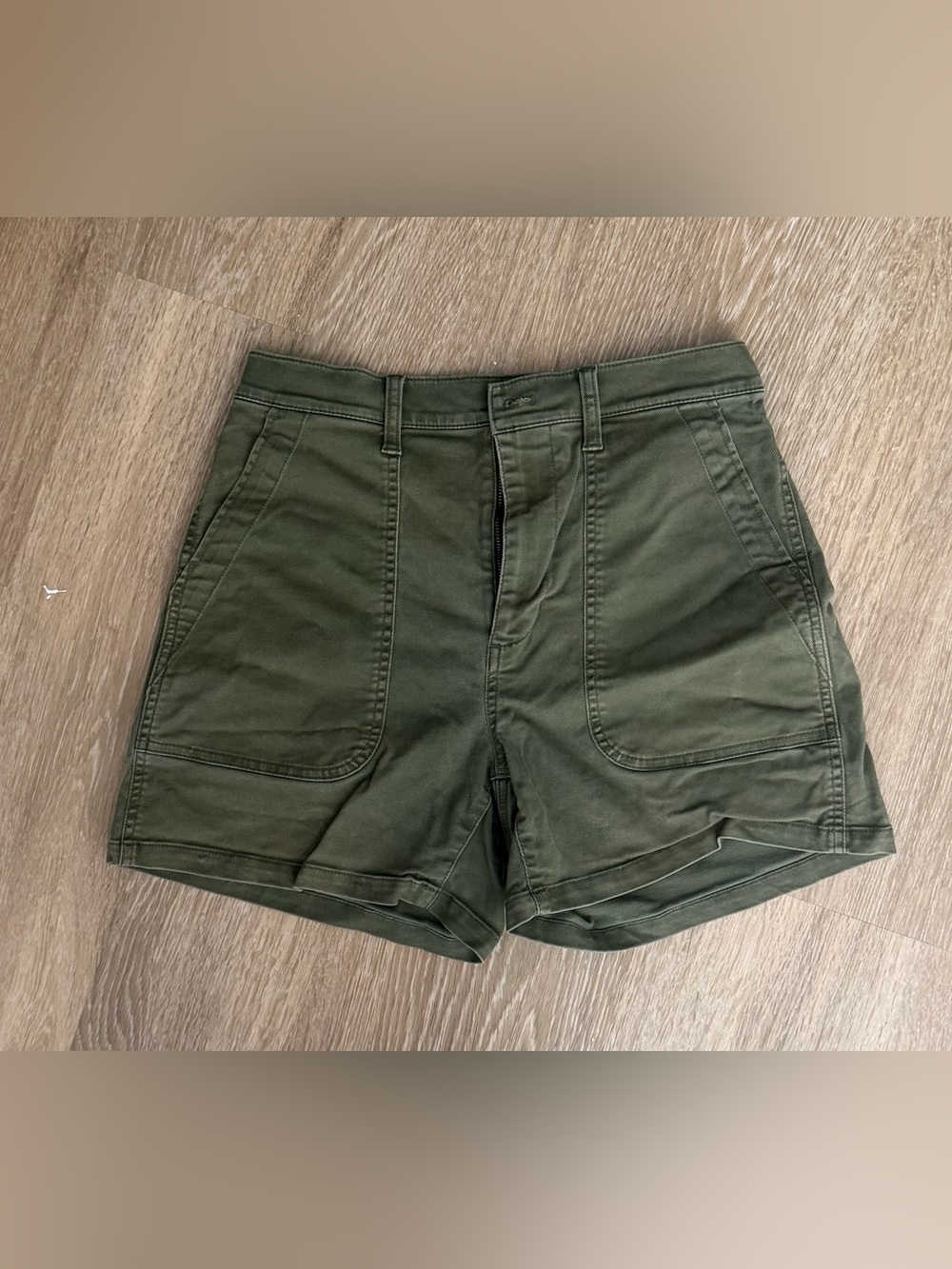 Olive Green Women’s High-Rise Utility Shorts